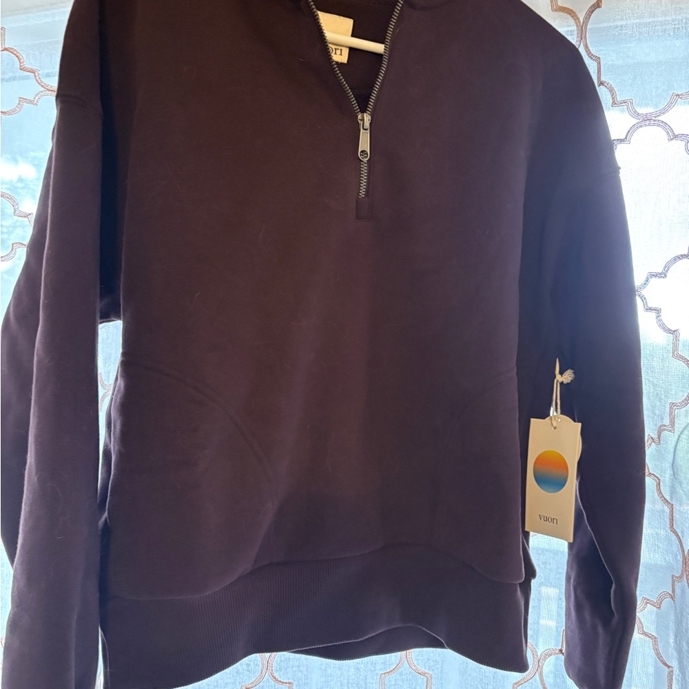 NWT Vuori Raisin Relaxed Restore Half-Zip Hoodie - Picture 2 of 4